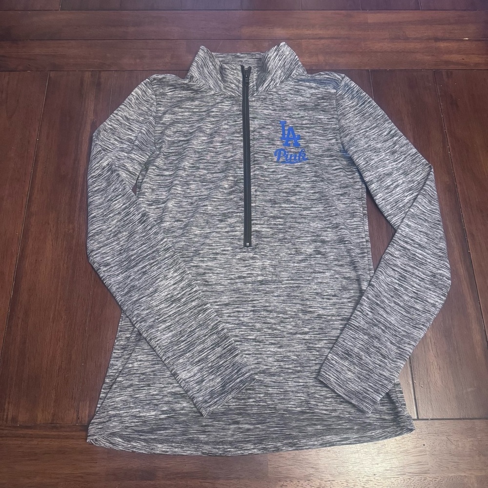 RARE Victoria's Secret PINK Los Angeles Dodgers 1/4 Zip Pullover Women’s Small